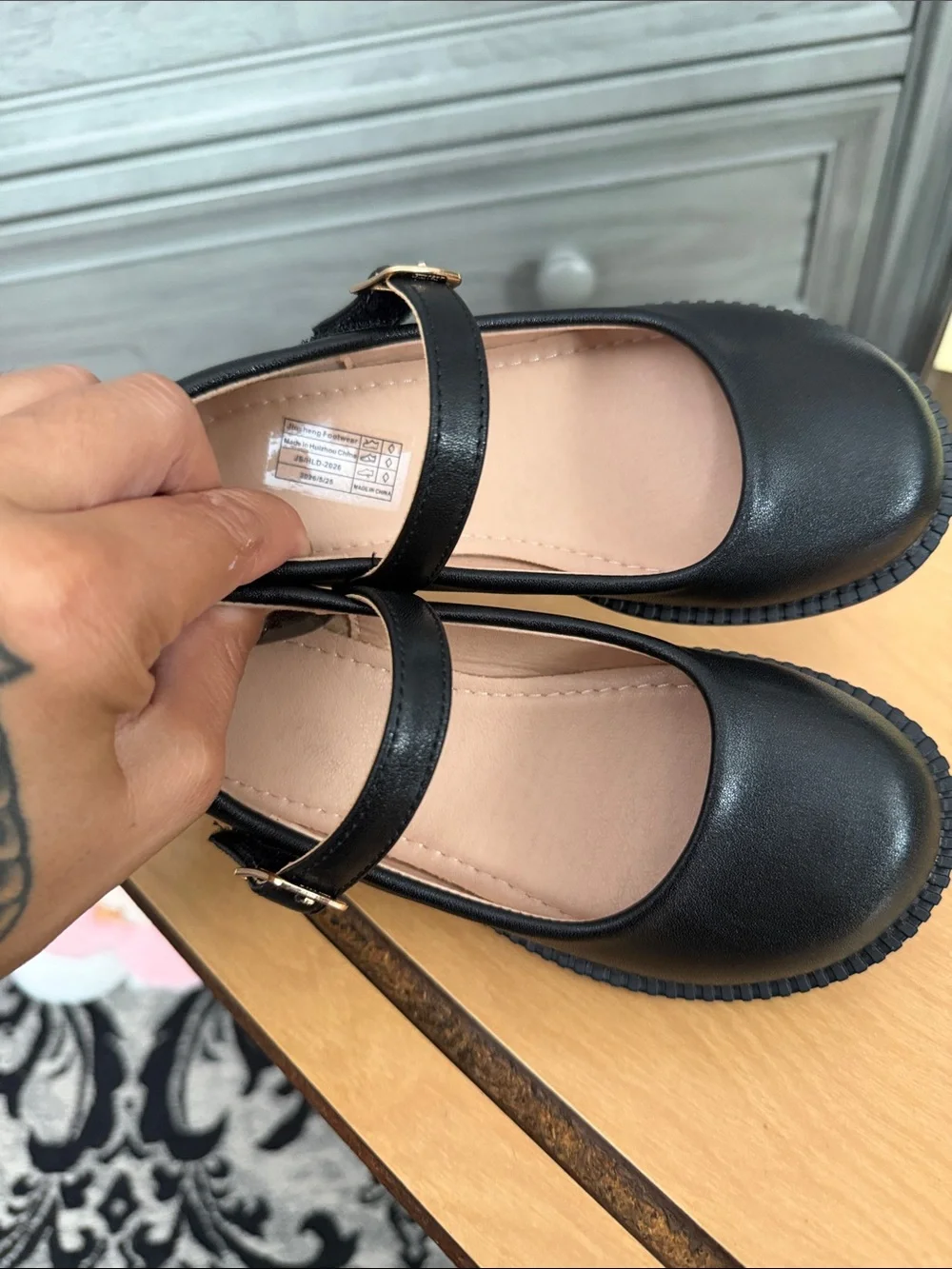 Kids Black Mary Jane School Shoes